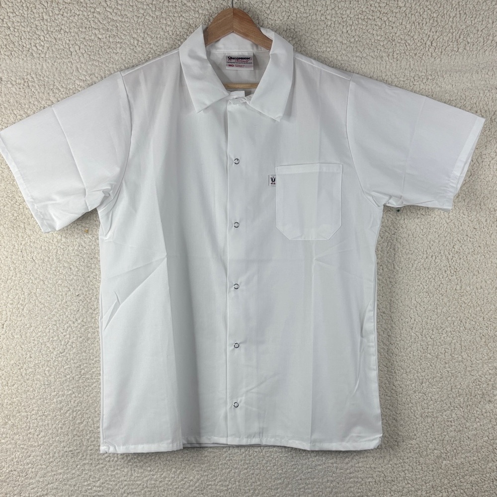 NWOT Uncommon Threads Mens White Snap-Front Short Sleeve Utility Shirt M MEDIUM